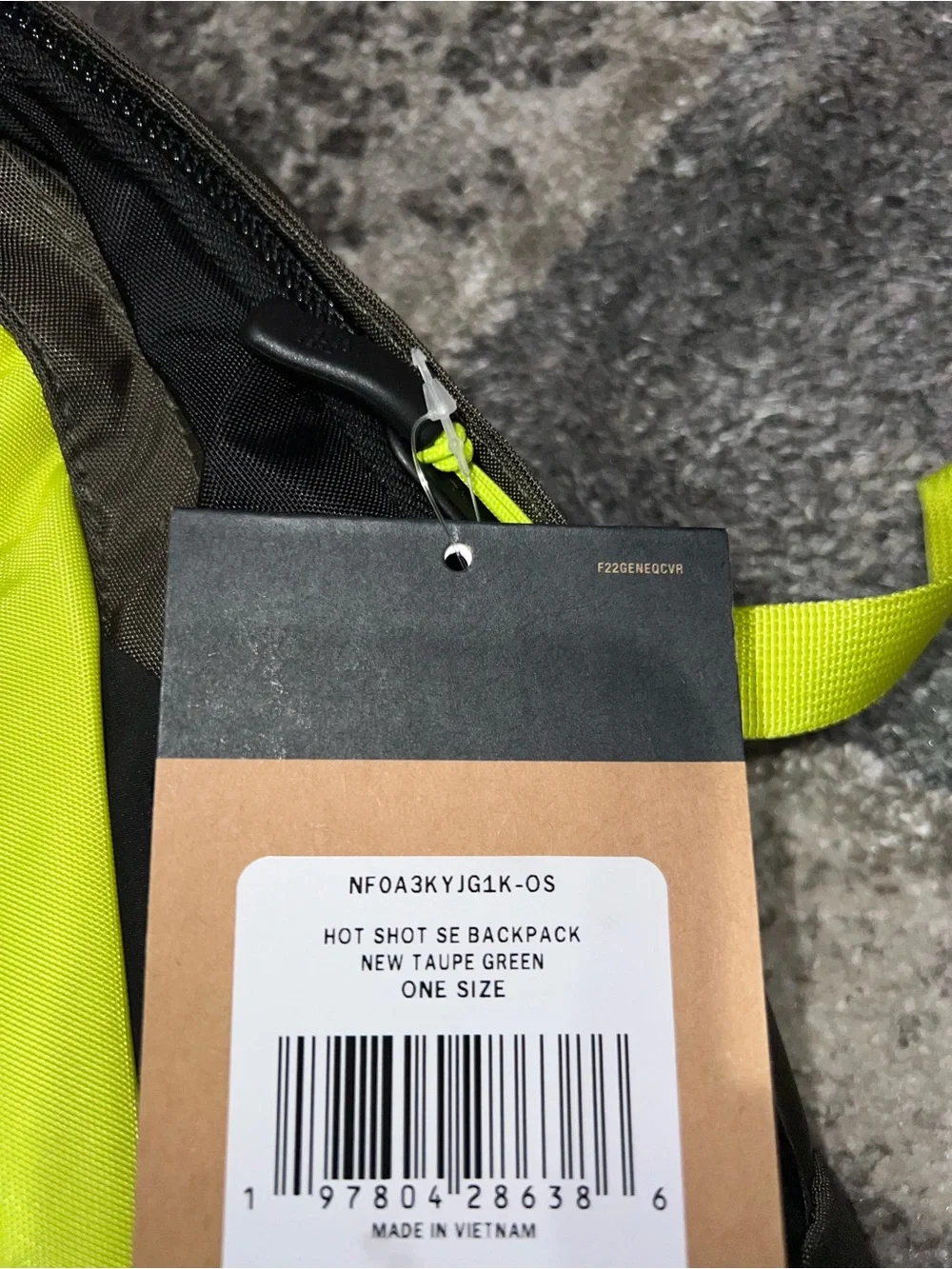 The North Face Hot Shot SE Backpack Taupe Green/TNF Black/Fizz Lime 30L